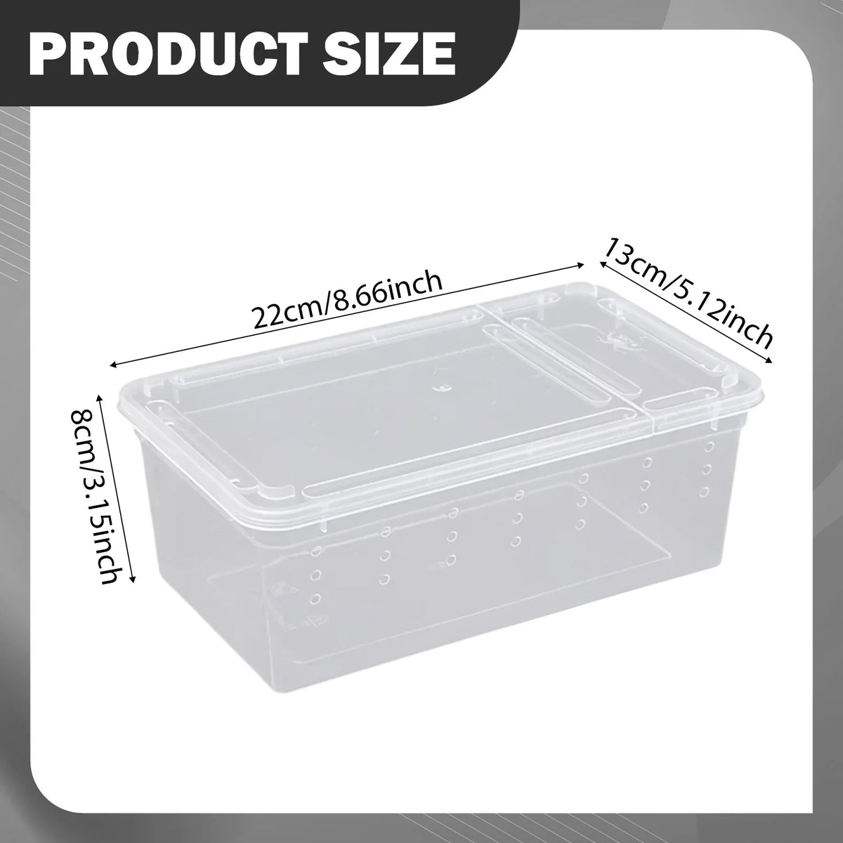 Reptile Breeding Box Transparent Clear Terrarium – 2 Colors