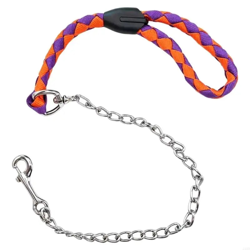 Nylon Horse Handling Rope with Chain for Routine Barn Use Braided – 2 Colors