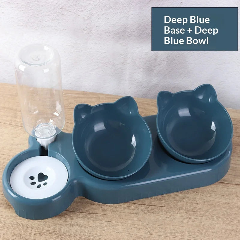 3 in 1 Anti-tip Cat Feeder Automatic Water Dispenser – Cat Supplies