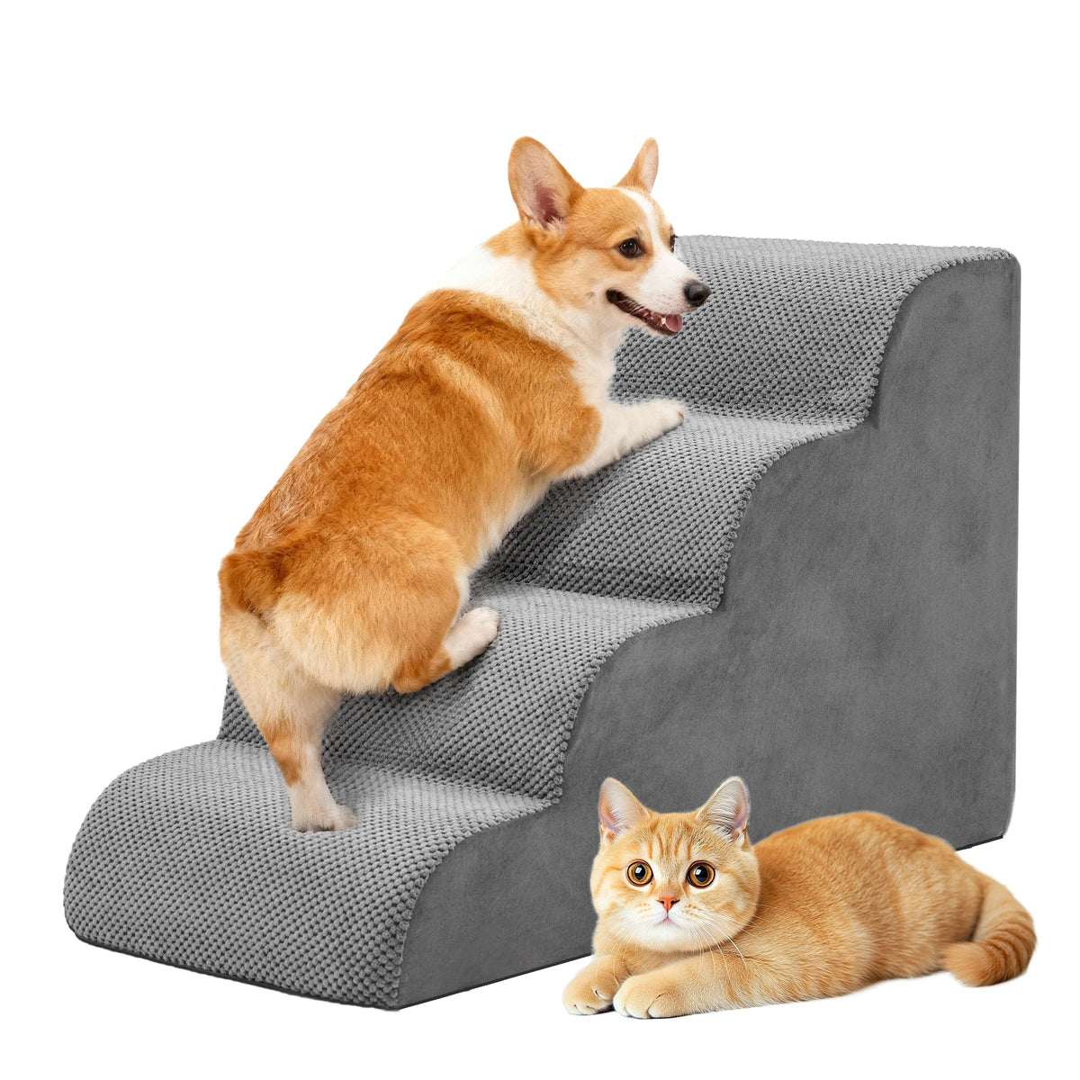 JHK 3-5 Step High-density Foam Dog Stairs – Dog Supplies
