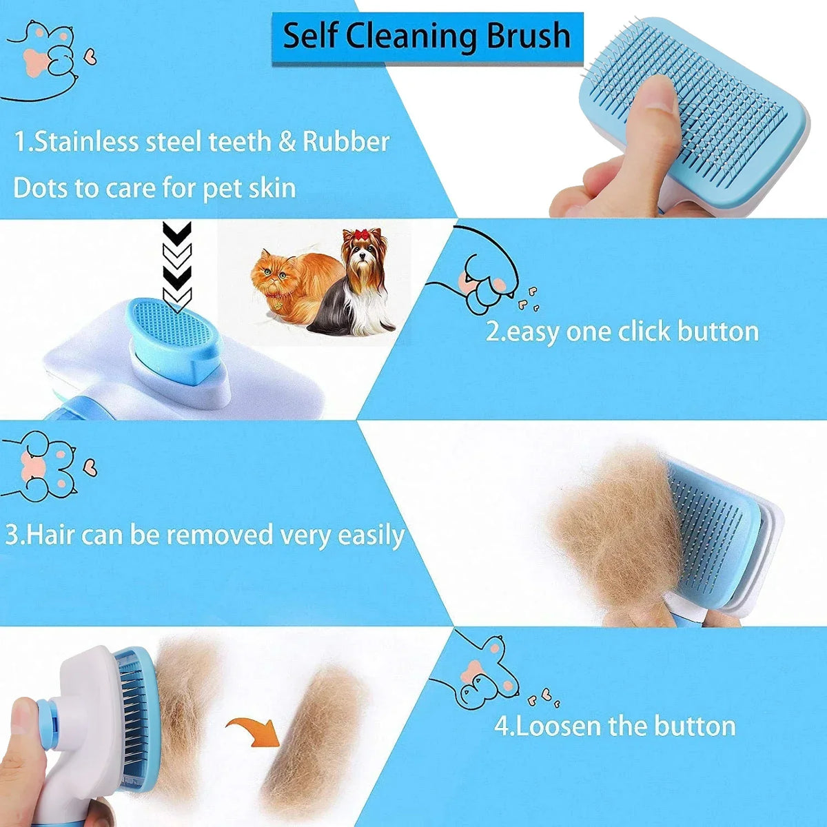 Dog Hair Remover Brush Cat Hair Grooming and - ProPawPet.com