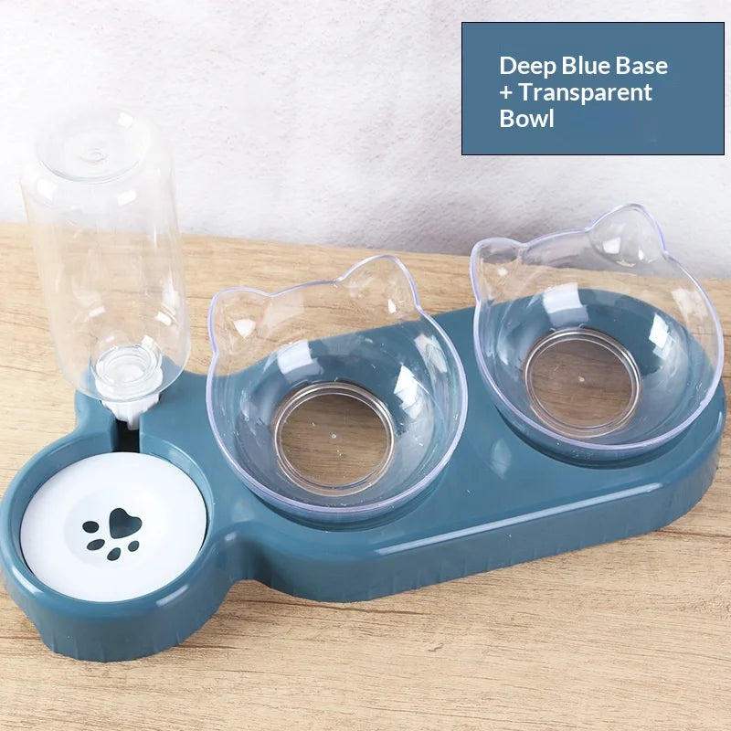 3 in 1 Anti-tip Cat Feeder Automatic Water Dispenser – Cat Supplies