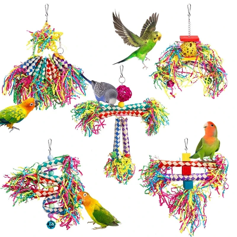 5 Piece Bird Shredding Toys Wooden Blocks - ProPawPet.com