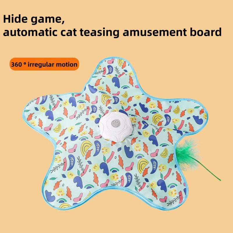 Interactive Cat Hunting Carpet, Teasing Stick, Five Pointed Star Plaything