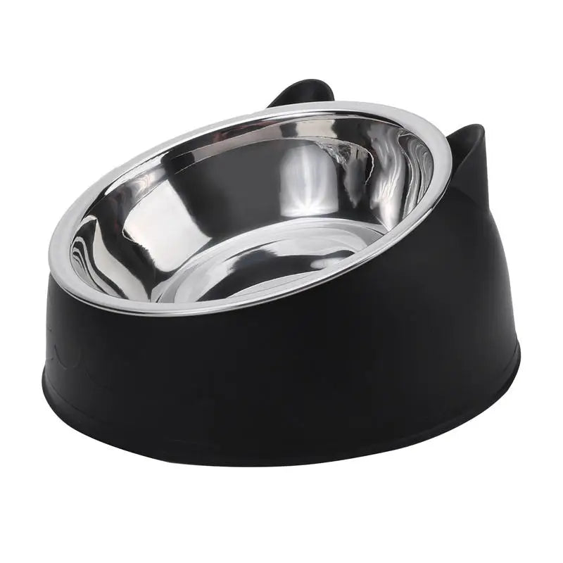 1 2 Creative Inclined Stainless Steel Pet Feeding Dish