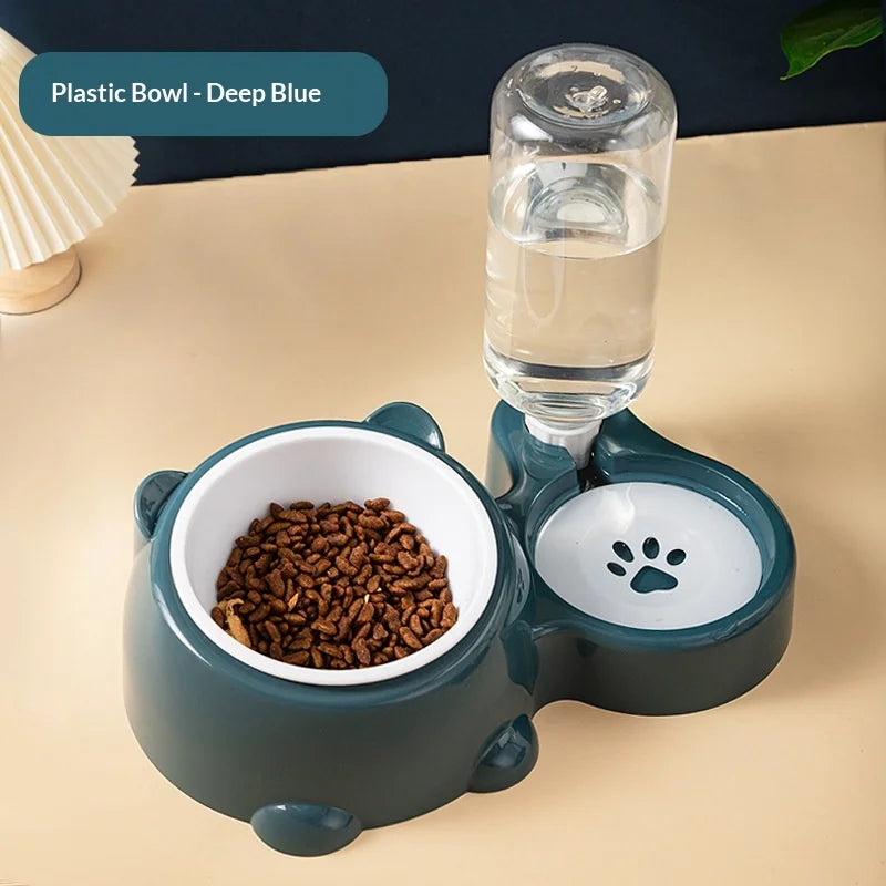 3 in 1 Anti-tip Cat Feeder Automatic Water Dispenser – Cat Supplies