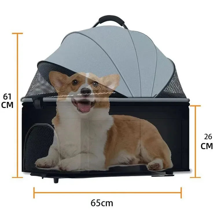 Pet Car Strollers 3in1 Lightweight Foldable - ProPawPet.com
