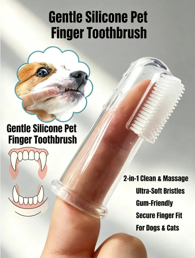 Portable Silicone Pet Finger Toothbrush, - ProPawPet.com