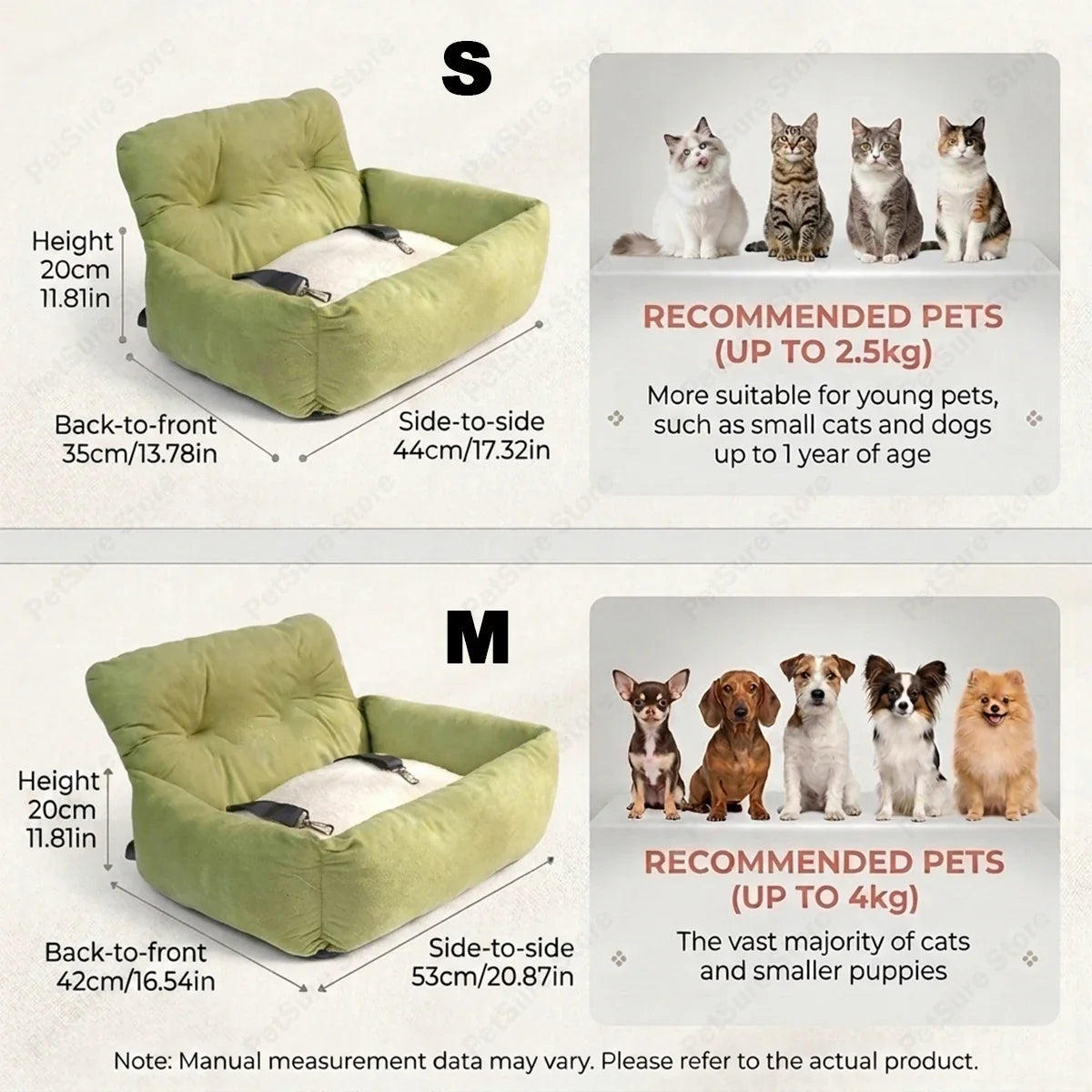 Pet Car Safety Seat Bed Pad Removable Washable Supplies Four – Dog Supplies