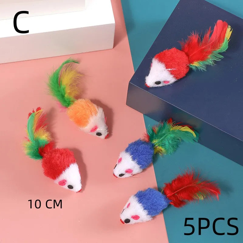Interactive Plush Simulation Mouse Cat Toys – 4 Colors