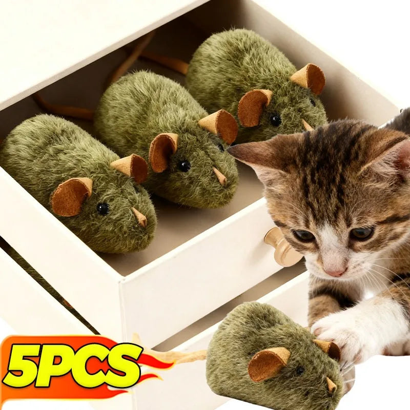 1/5pcs Interactive Mouse Plush Cat Chew Toy - ProPawPet.com