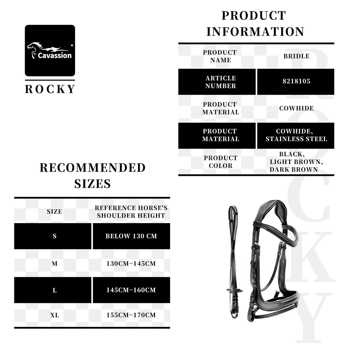 Cavassion equestrian non-slip bridle light - ProPawPet.com