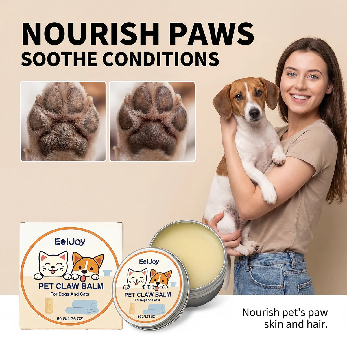 Natural Dog Cat Paw Balm Paw Moisturizer Dry - ProPawPet.com