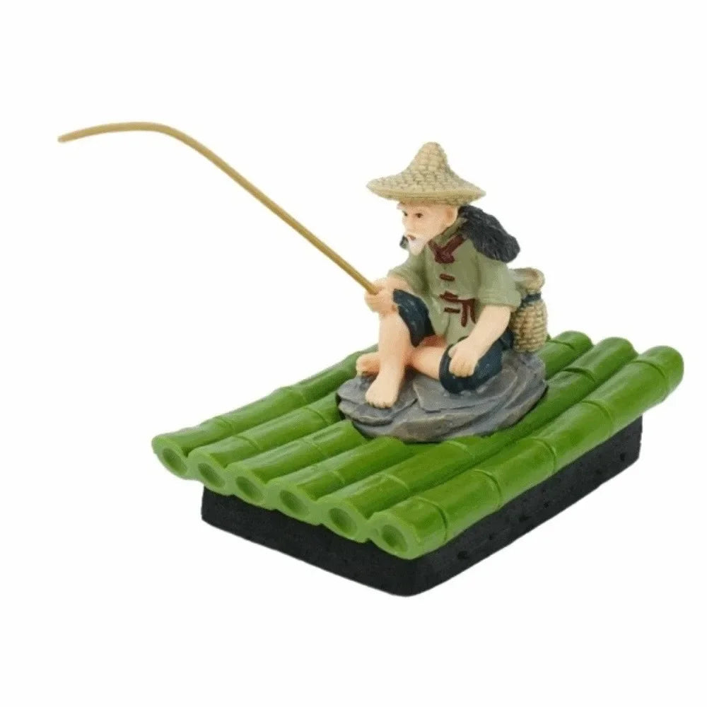 Resin Realistic Fisherman Figurine Auto-floating – Aquarium Supplies
