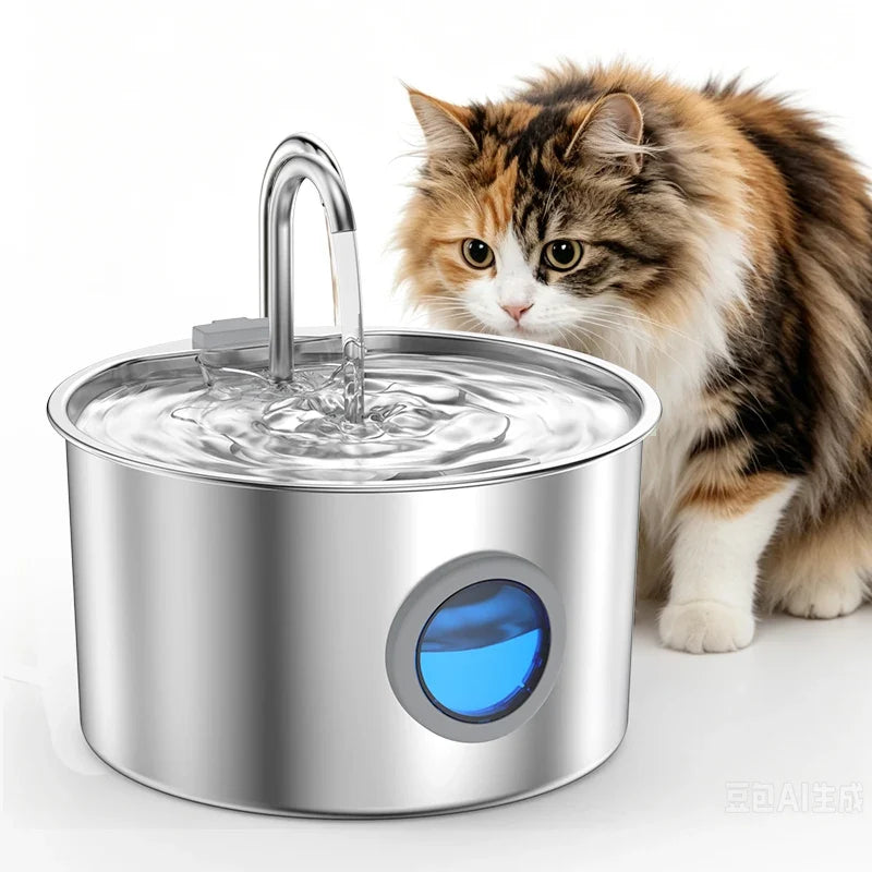 Stainless Steel Cat Water Fountain - ProPawPet.com