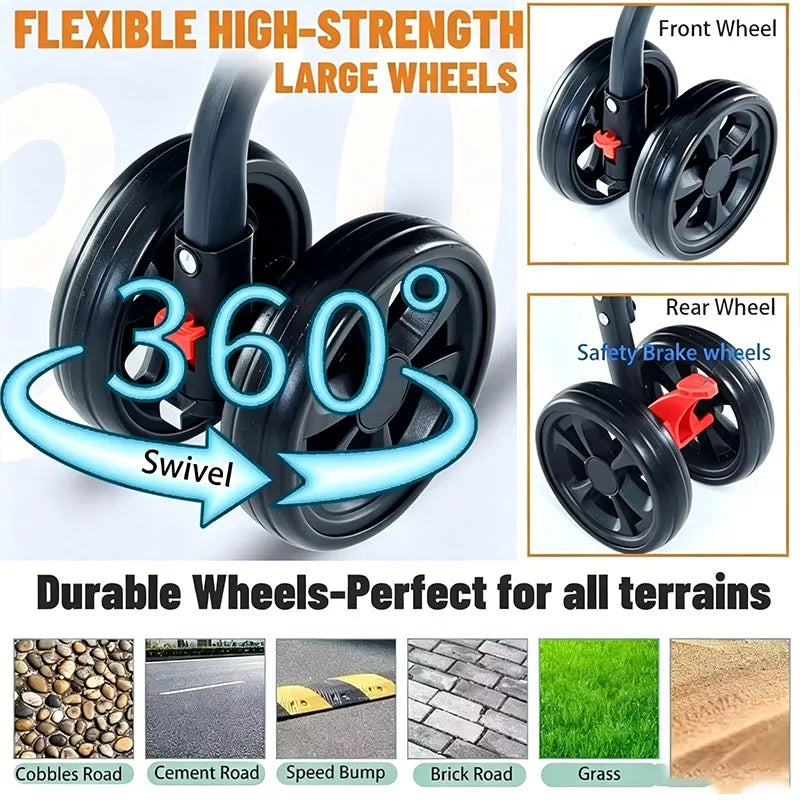 Pet Car Strollers 3in1 Lightweight Foldable - ProPawPet.com