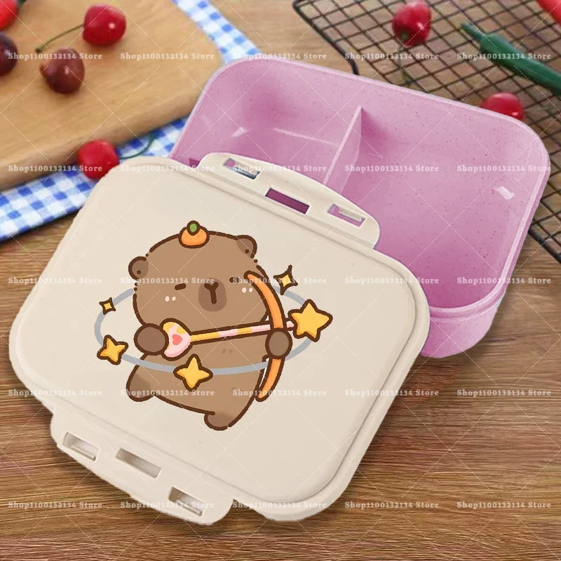 Capybara Bento Lunch Box Anime Animals Figures Food Storage – Dog Supplies