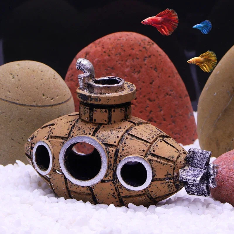 Resin Submarine Ornaments Aquarium Fish Tank - ProPawPet.com