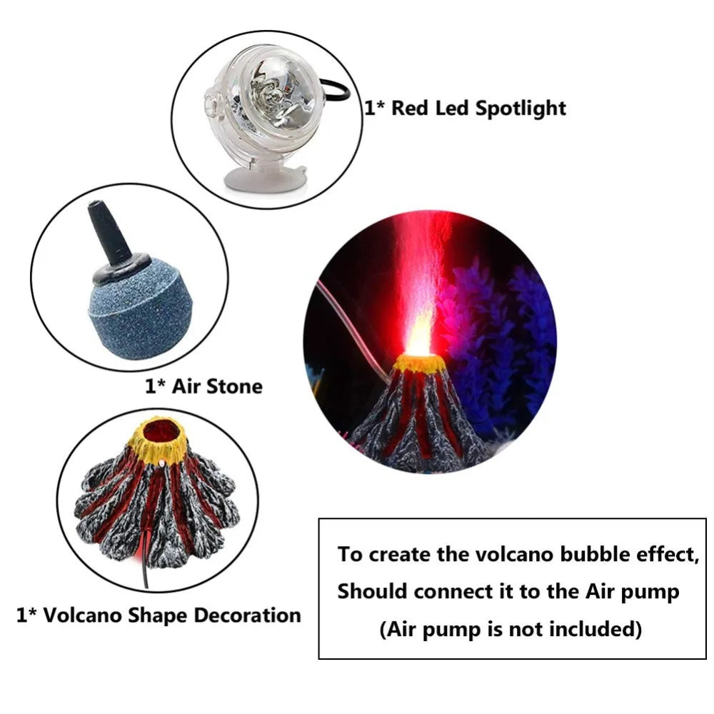 Resin Aquarium Decorations Air Stone Bubbler Volcano Shape – 2 Colors