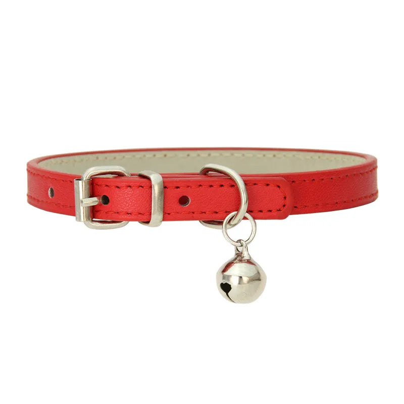 Cute Cat Collar Solid Faux Leather - ProPawPet.com