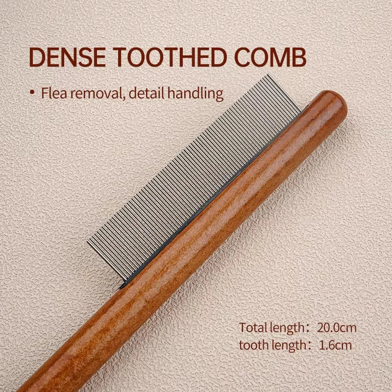 Solid Wood Handle Pet Pin Brush Dog Grooming Comb – 4 Colors