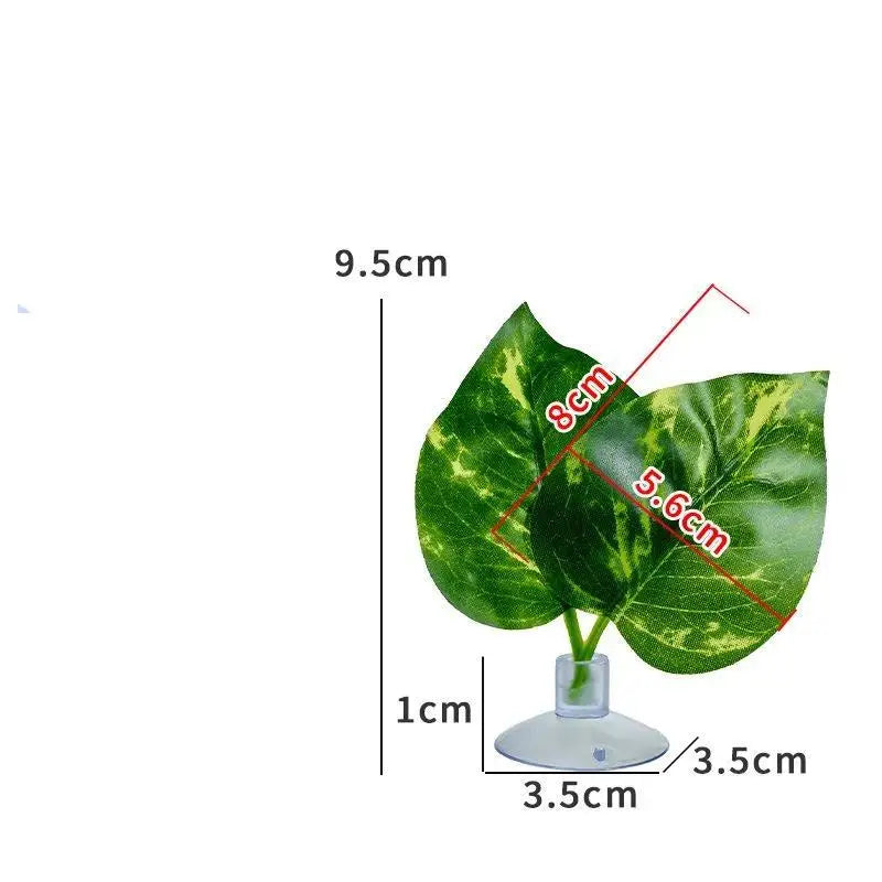 Reptile Basking Terrace Simulated Leaves Suction Cup – 14 Colors