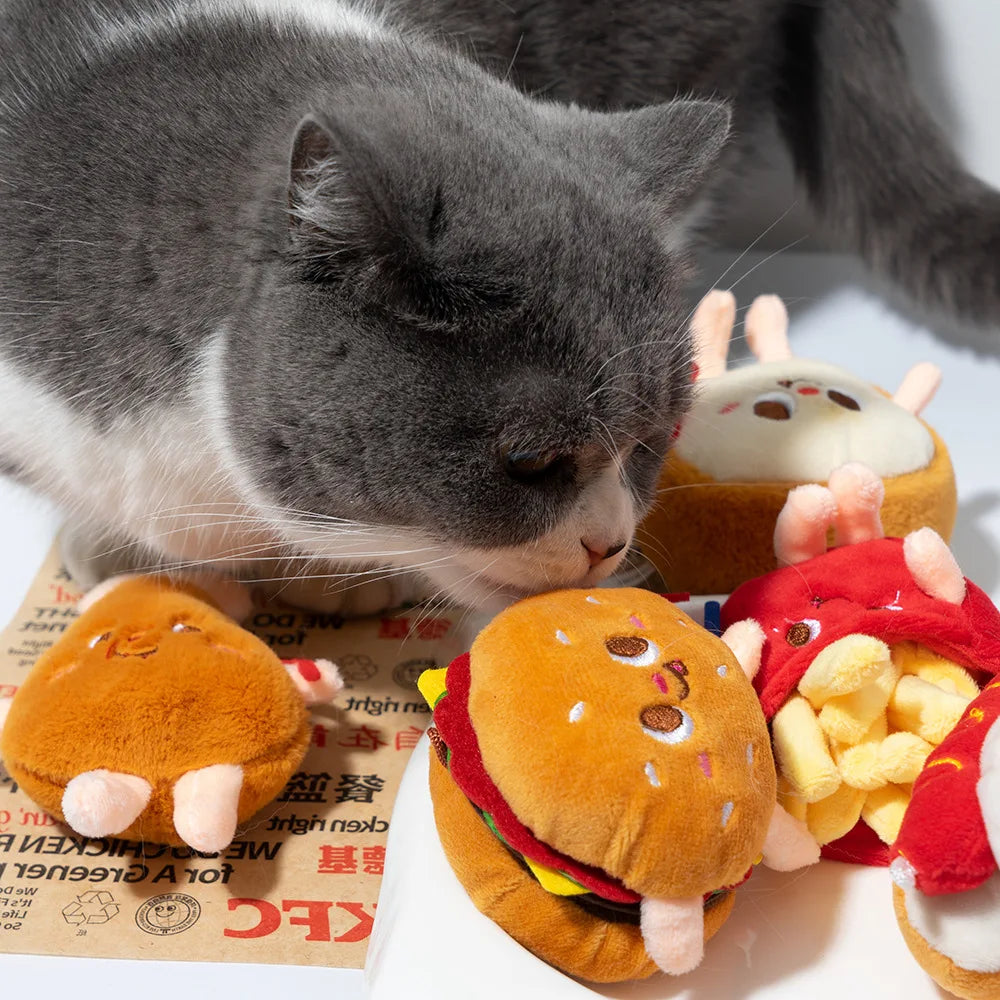Cat Catnip Plush Toys Funny Hamburg Plush - ProPawPet.com
