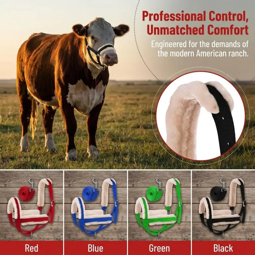 Plush Nylon Cow Halter Adjustable with Long - ProPawPet.com