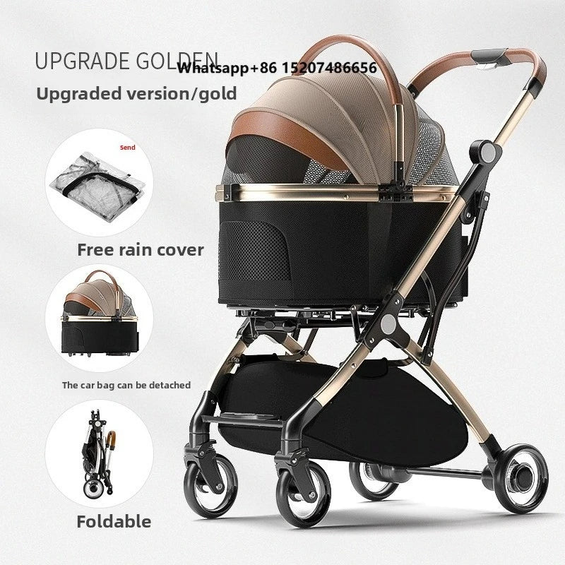 Bello Foldable Metal Pet Stroller, - ProPawPet.com