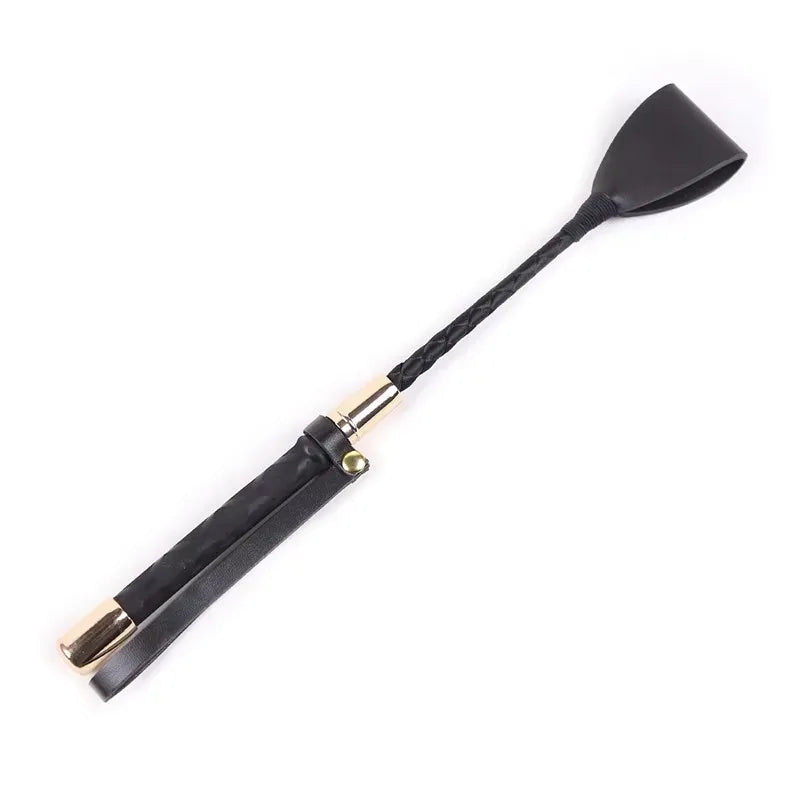 Black PU Leather Short Straight Whip, - ProPawPet.com
