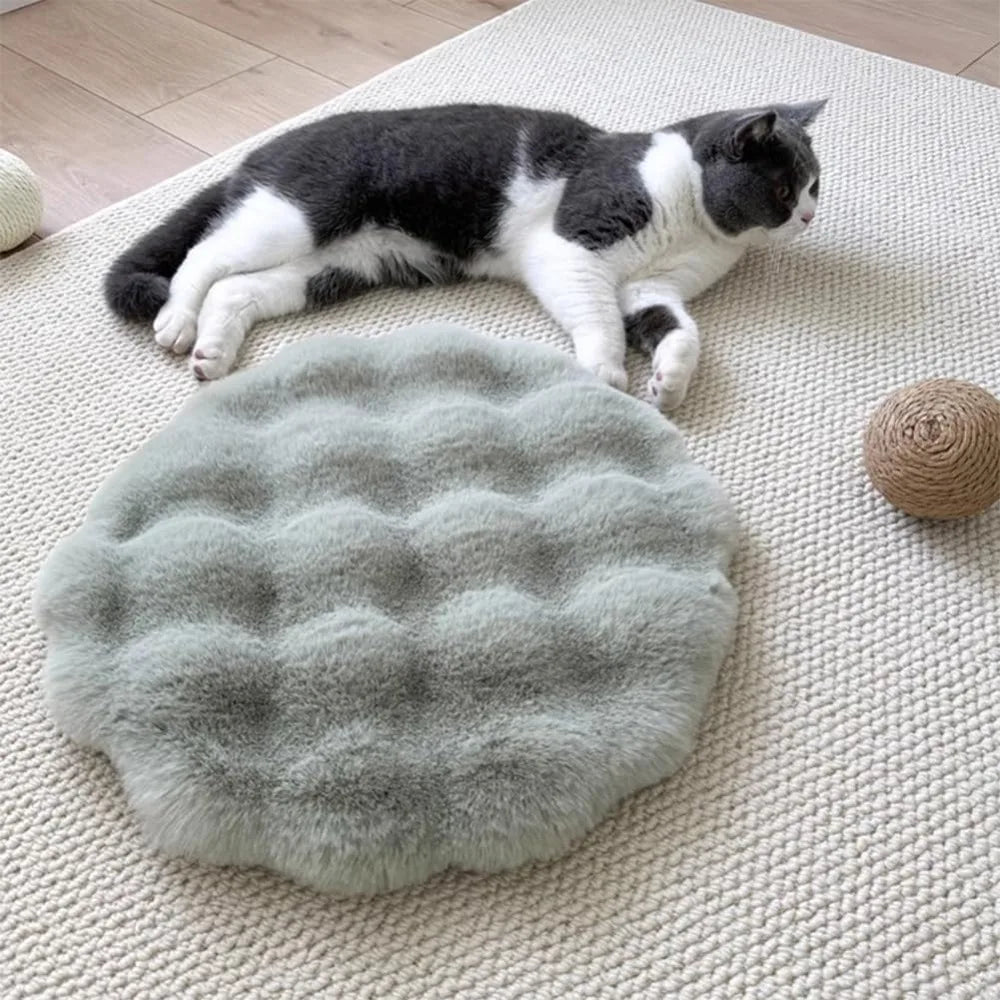 Round Cat Pad Non-slip Bottom Insulation Feature Pet Cushion, Washable