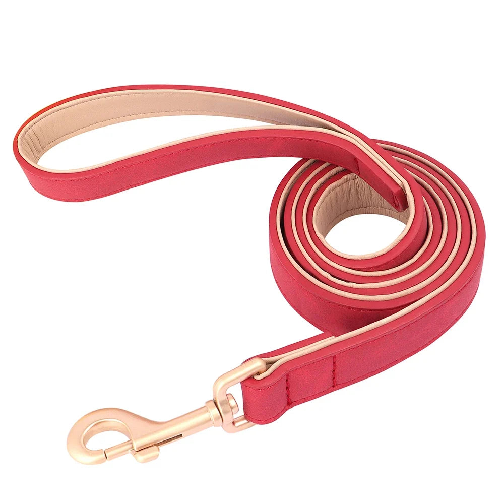 120cm Dog Leash Soft PU Leather Padded Handle Lead – 5 Colors