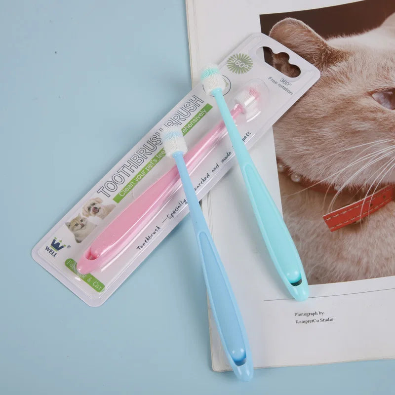360 Degree Dog Toothbrush, Soft Silicone Cat - ProPawPet.com