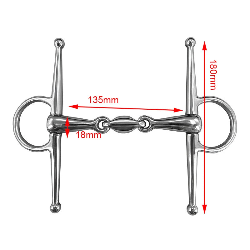 125 127 130 135mm Stainless Steel Full Cheek Bit Horse Gag – 6 Colors