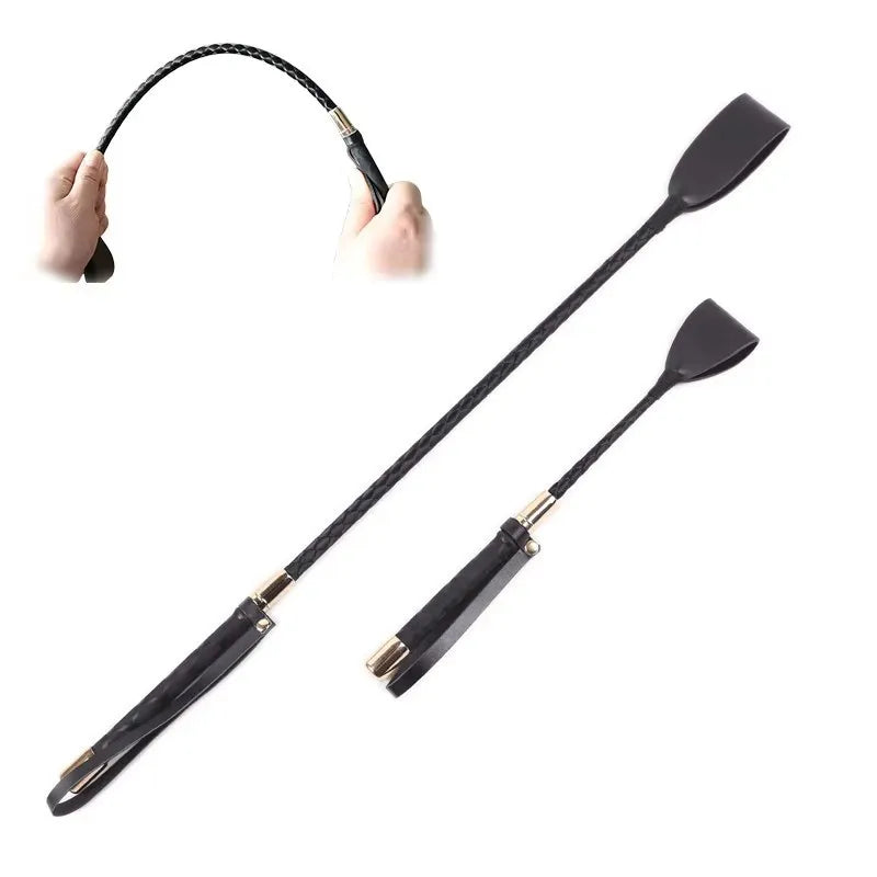 Black PU Leather Short Straight Whip, - ProPawPet.com