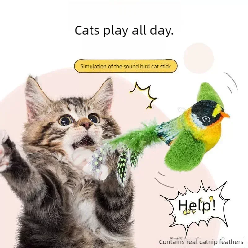 Chirping Bird Cat Plaything Elastic Rope Kitten Teaser – photo 3