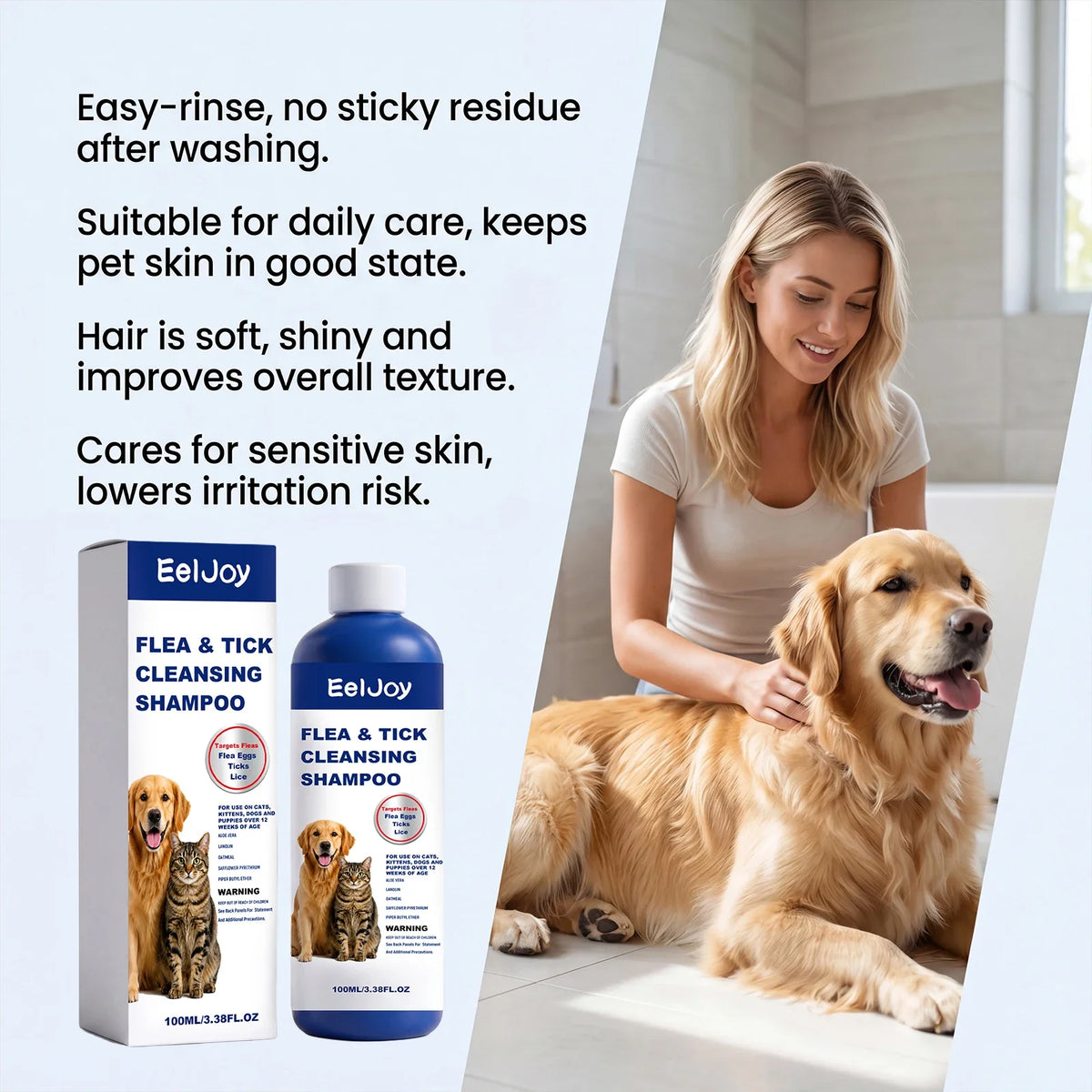 Pet Flea Tick Lice Removal Shampoo Deep - ProPawPet.com