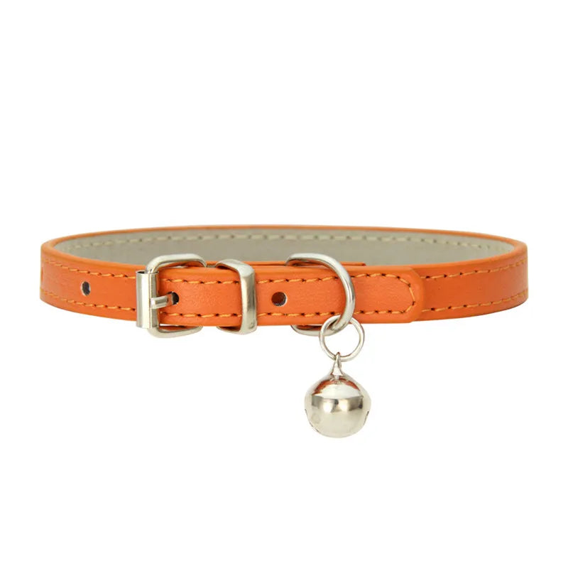 Cute Cat Collar Solid Faux Leather - ProPawPet.com