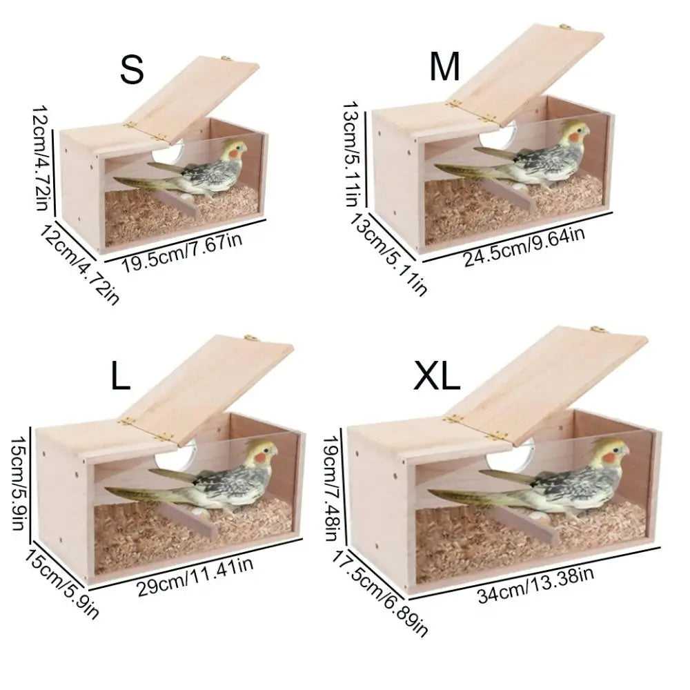 Transparent Window Wooden Parrot Breeding - ProPawPet.com
