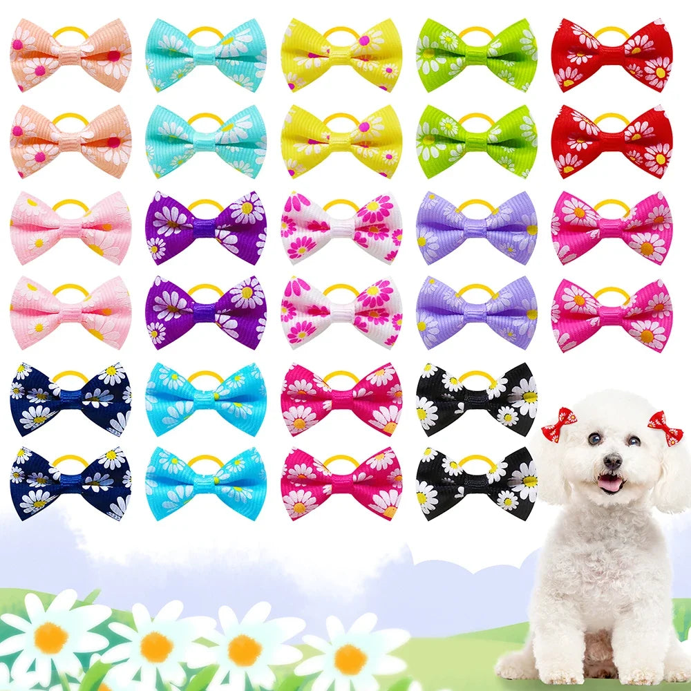 10/20/30pcs Small Dog Decorated Hair Bows - ProPawPet.com