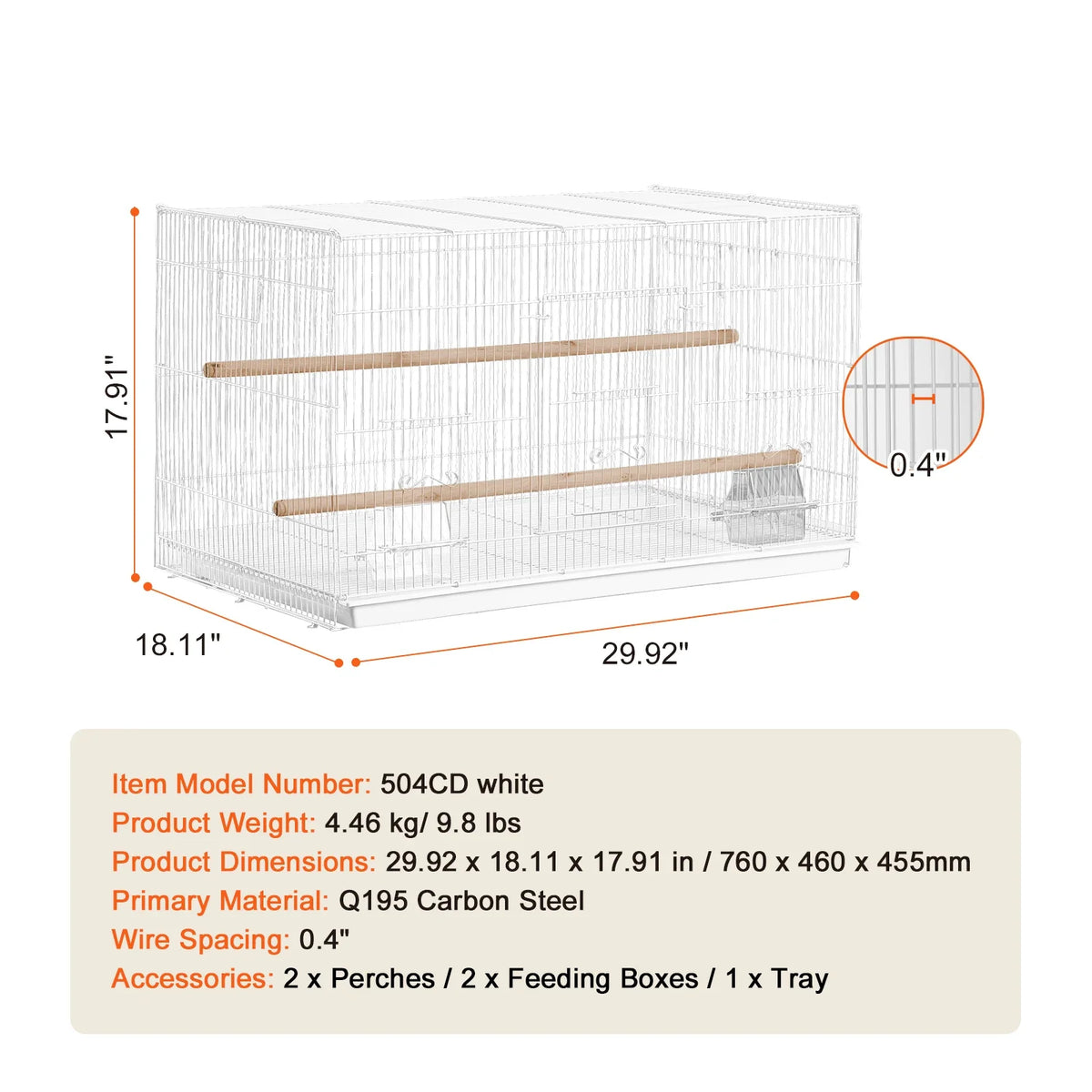 SucceBuy 30In Flight Bird Cage Stackable - ProPawPet.com
