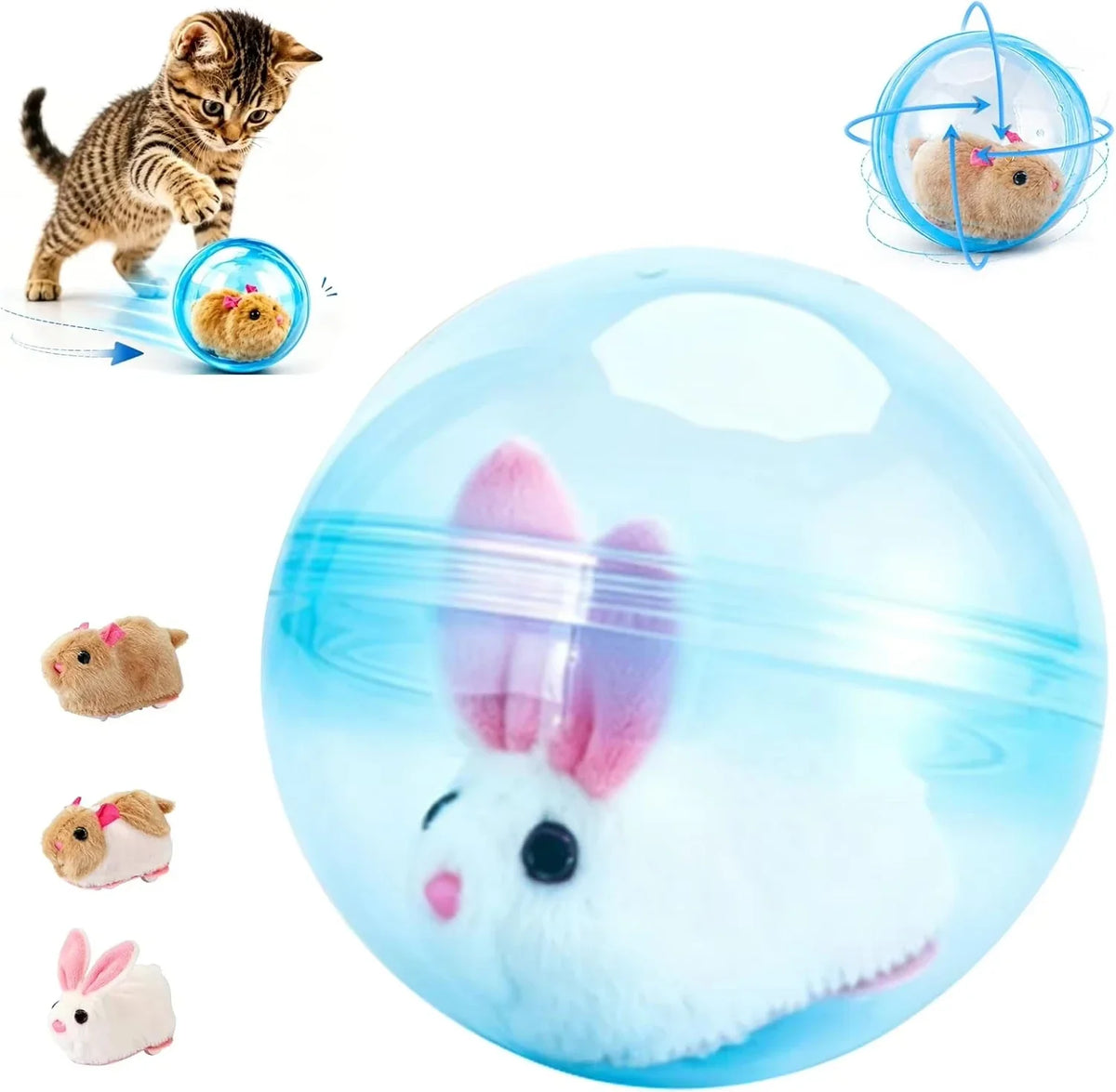 Plush Self‑rotating Obstacle Avoid Electric Cat Toy