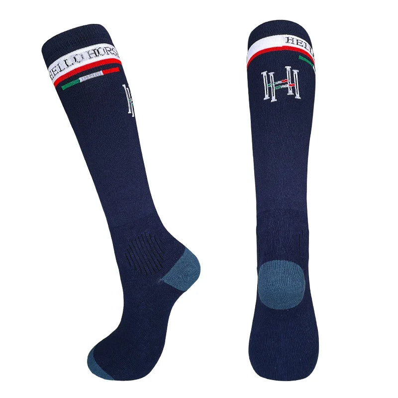 Breathable Hello Horse Equestrian Sports Socks, Non-Slip