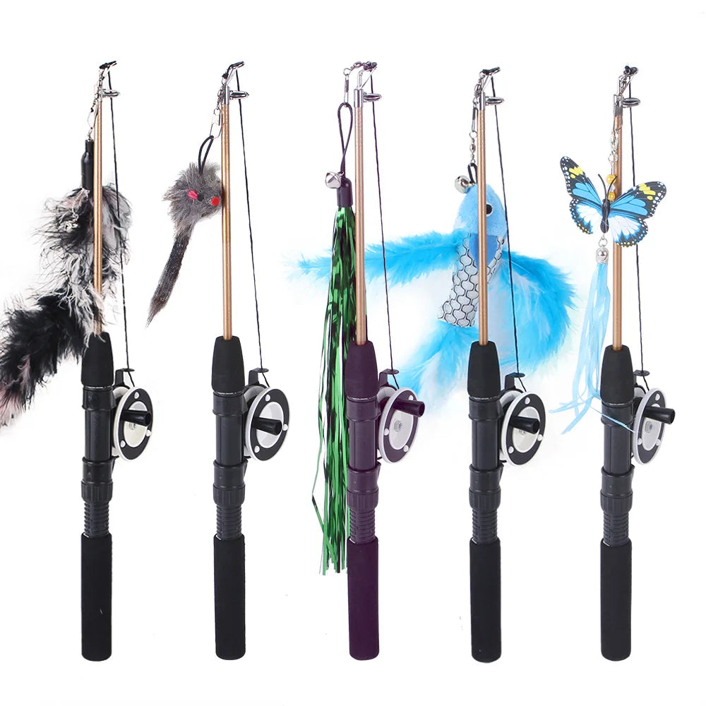 1PC Retractable Cat Feather Teaser Wand - ProPawPet.com