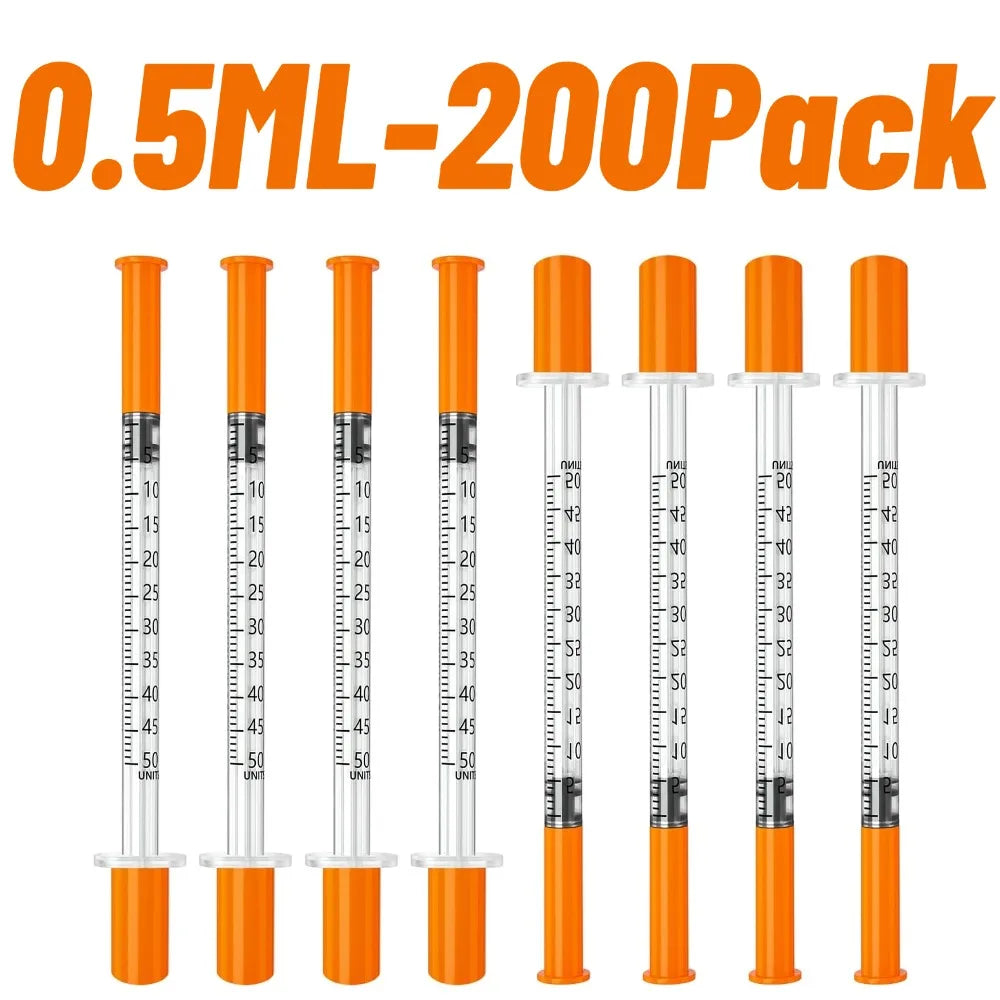 200 0.5 1ml Syringes with Needle Individual Packaging Pain for Dogs