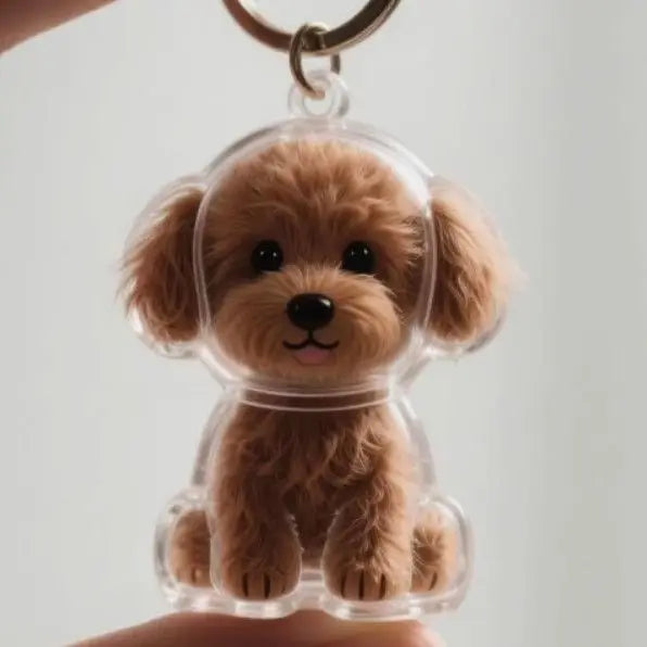 Dog Hair Storage Cute Pendant Keychain Pouch