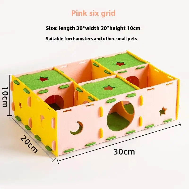 Cc11 Removable Felt Maze Hide Nest Hamster Passage Little Pet – 4 Colors