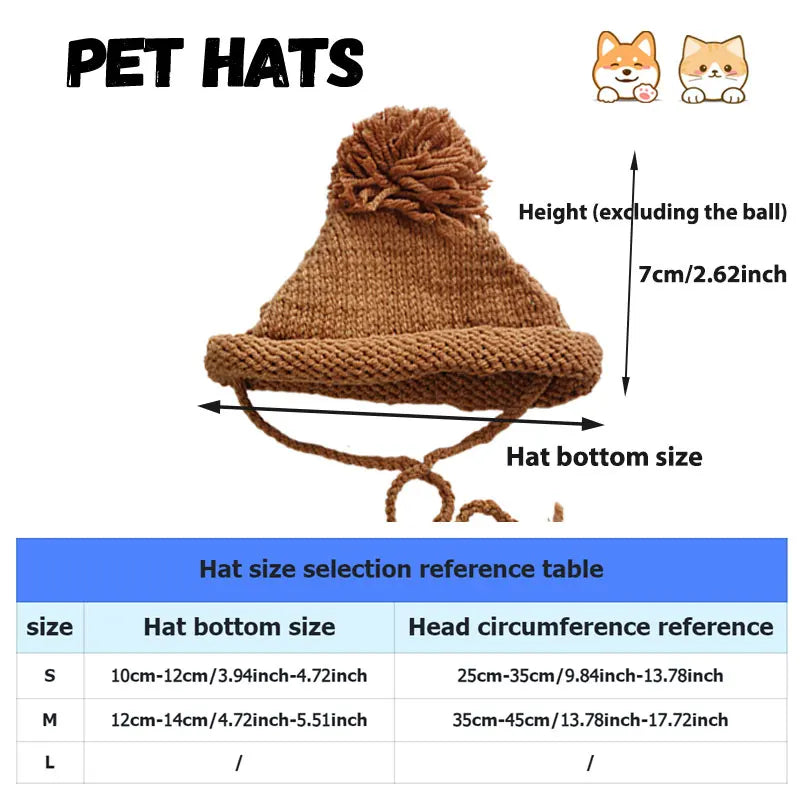 Pet Knitted Hat Dog Cute Fur Ball Head Cover - ProPawPet.com