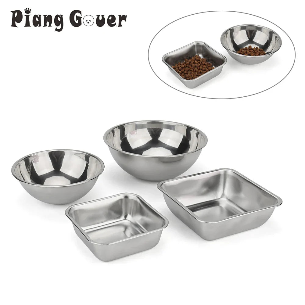 Rectangular Round Dog Cat Stainless Steel - ProPawPet.com