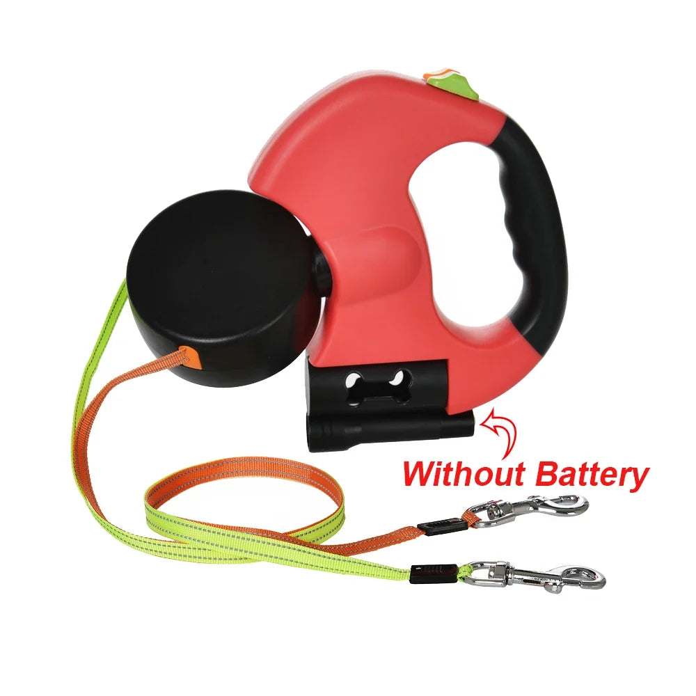 Dual Pet Leash for 2 Dogs Retractable Traction Rope – Dog Supplies